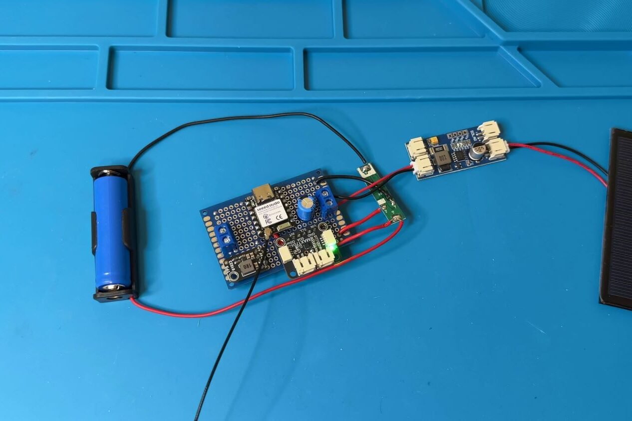 Assembly of the water tank pressure monitor before it is installed in the enclosure