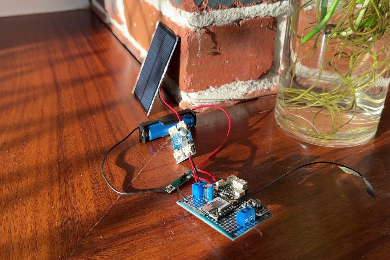 Testing the water tank monitor in the sun