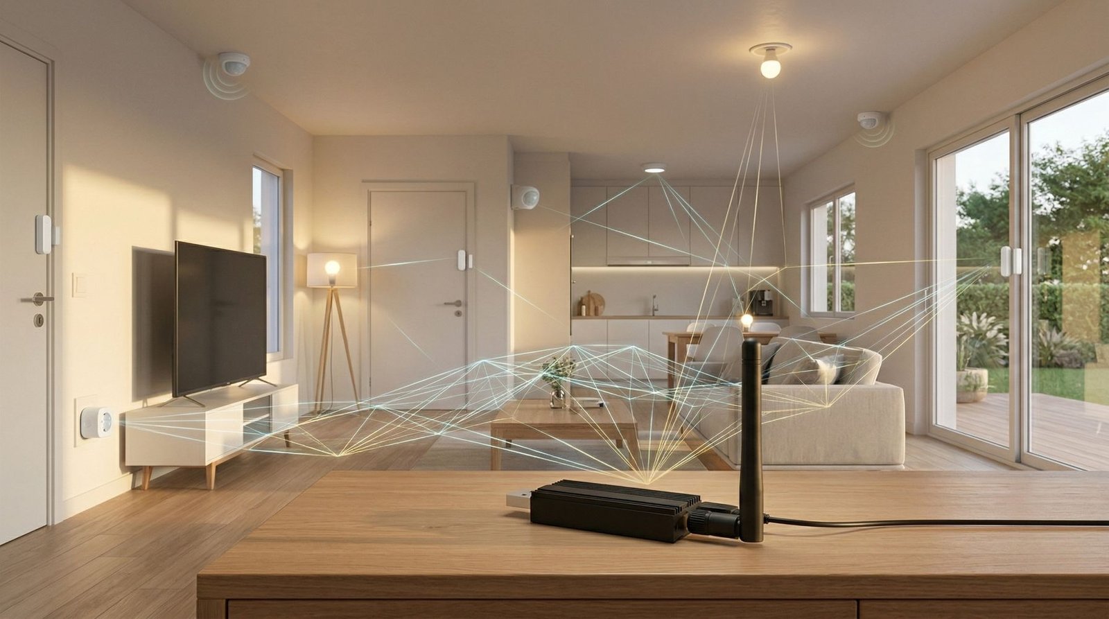 Zigbee dongle interconnecting between smart devices in a modern home