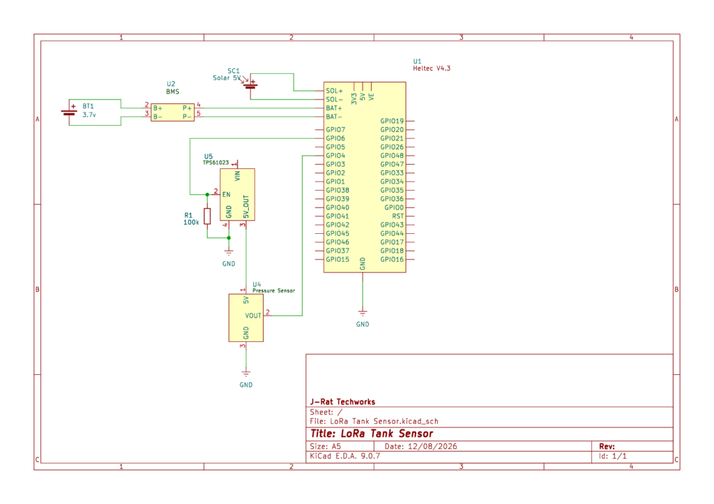 Lora Water Tank Sensor schematic