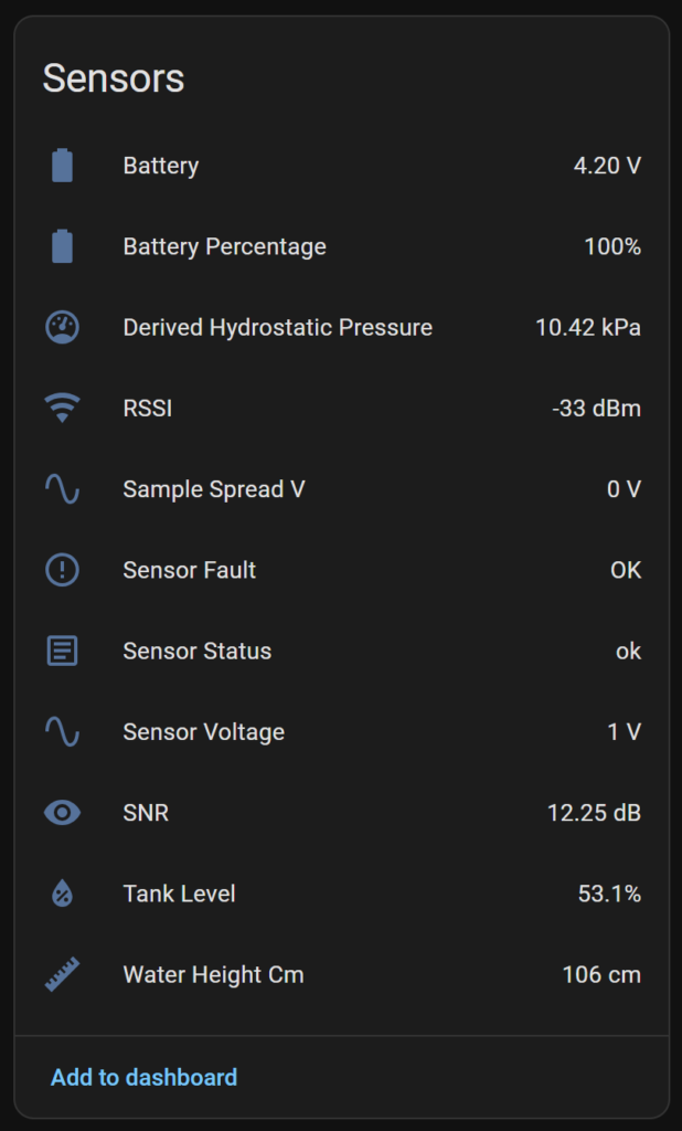 Water Tank Sensors broadcast to Home Assistant