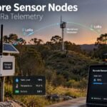 Remote MeshCore sensor node sending LoRa telemetry through a repeater to Home Assistant